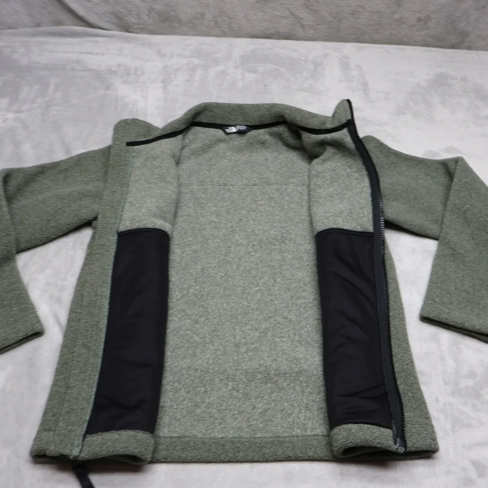 North Face Jacket Youth Medium 10/12 Green Denali Fleece Full Zip Outdoor Hiking